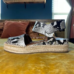 Sarto Snakeskin Wedges